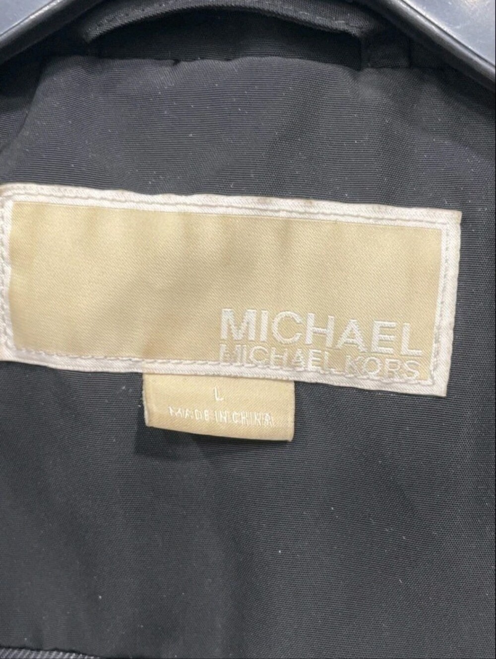 MICHAEL Michael Kors Black Jacket w/ Hood, Utility Lightweight Jacket Size Large - Picture 3 of 4